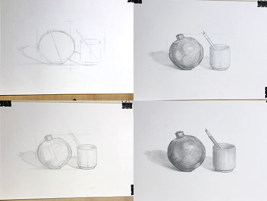 デッサンの制作工程