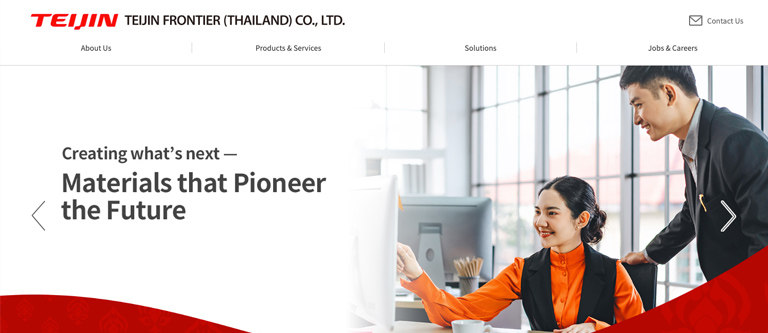 コーポレートサイト制作　TEIJIN FRONTIER (THAILAND) CO., LTD.｜グローバルブランドレギュレーション対応